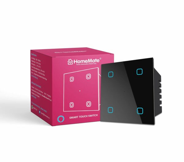 HomeMate® WiFi 3 Gang Touch Panel (White) | No Hub Required | Works with Alexa, Google Home and IFTTT.