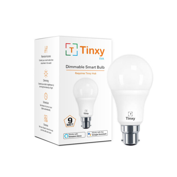 Tinxy EVA 9 Watts Dimmable Bulb (Works with Alexa & Google) – Hub Required